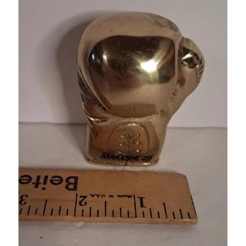 VTG Maxzide 25 Brass Boxing Glove Detailed Logo Back Paperweight Lot